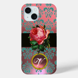 SCHÖNES PINK ROSE BLUE AQUAMARIN DAMASK GEM MONOGR Case-Mate iPhone HÜLLE