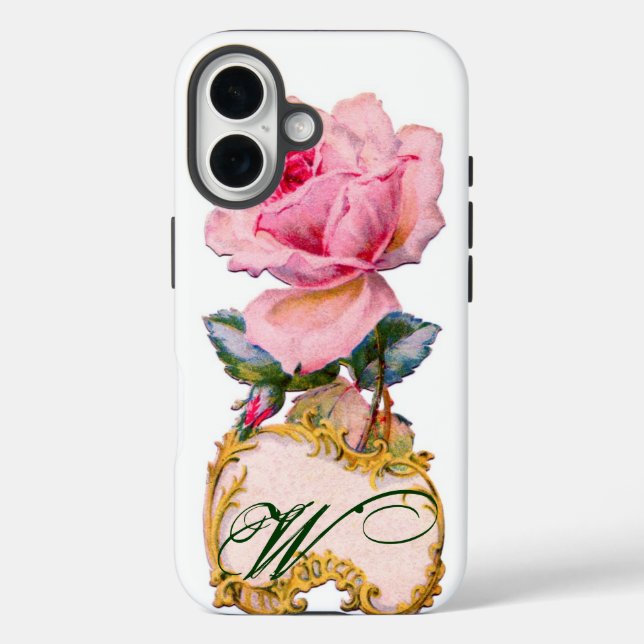 SCHÖNES PINK ROSE MONOGRAMM Case-Mate iPhone HÜLLE (Rückseite)