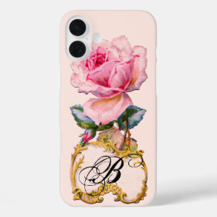 SCHÖNES PINK ROSE MONOGRAMM iPhone 16 PLUS HÜLLE