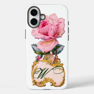 SCHÖNES PINK ROSE MONOGRAMM iPhone 16 PLUS HÜLLE