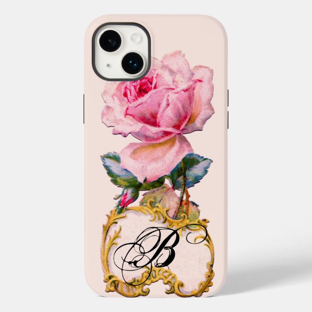 SCHÖNES PINK ROSE MONOGRAMM Case-Mate iPhone HÜLLE (Rückseite)