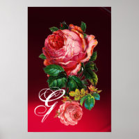SCHÖNES PINK ROSES MONOGRAMM