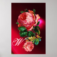 SCHÖNES PINK ROSES MONOGRAMM