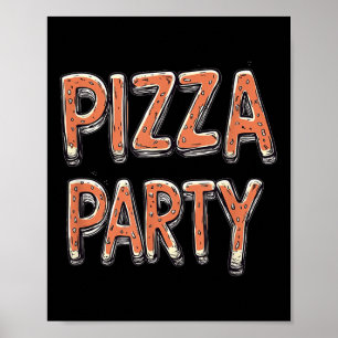 Schönes Pizza Party Kostüm für Erwachsene und Kind Poster