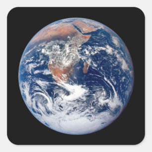Schönes Planet-Erde-Sticker-Set Quadratischer Aufkleber