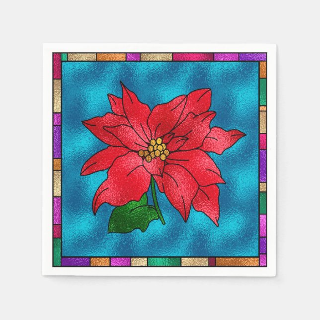 Schönes Poinsetta Serviette (Vorderseite)