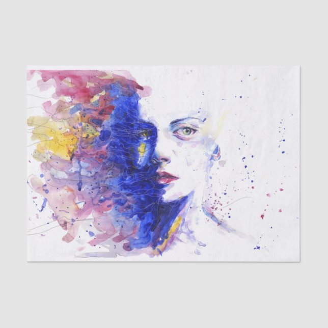 Schönes Portraitbild Abstrakt Seidenpapier (Vorderseite)