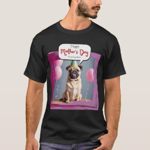 Schönes Porträt des Pug-Welpen Happy Mother's T-Shirt