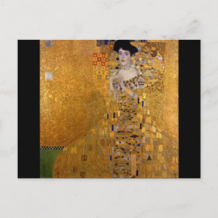 Schönes Porträt einer Dame von Gustav Klimt,Deco Postkarte