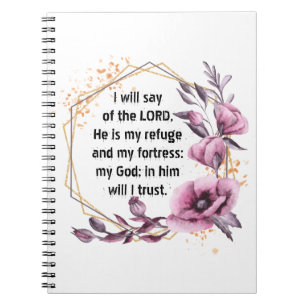 Schönes Psalm 91 Floral Notebook Notizblock