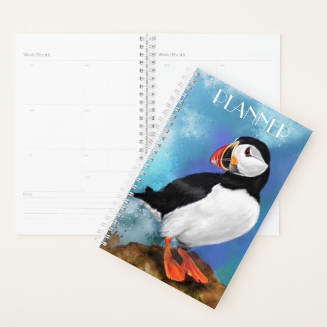 Schönes Puffin Bird Malerei Kunst Planer (Anzeige)