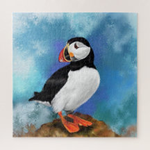 Schönes Puffin Bird Malerei Kunst
