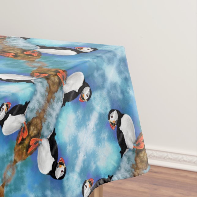 Schönes Puffin Tablecloth - Malerei Tischdecke (Beispiel)