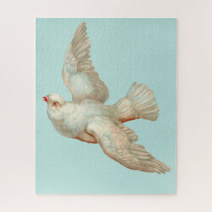 schönes Puzzle mit weißer Taube