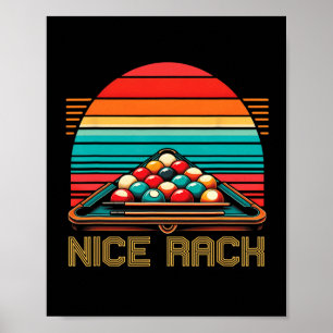 Schönes Rack Lustiger Billardspieler Vintage Pool Poster