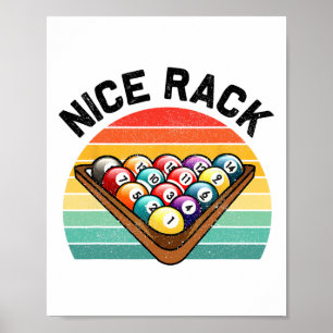 Schönes Rack Lustiger Billardspieler Vintage Pool Poster