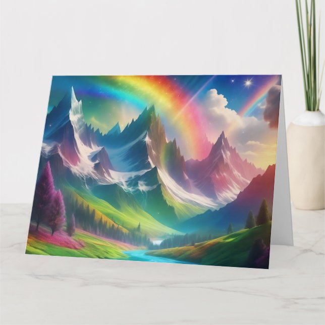 Schönes Rainbow Fantasy Realm Karte (Vorderseite)