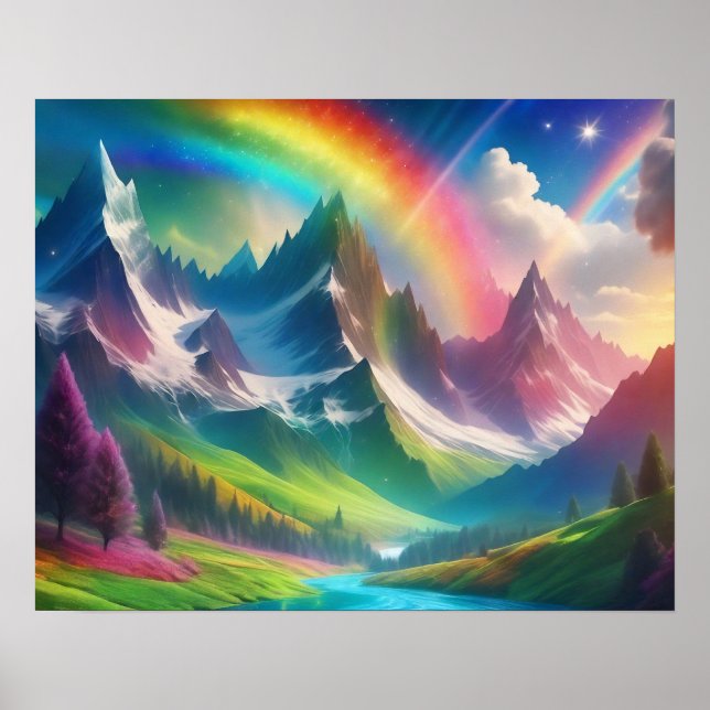 Schönes Rainbow Fantasy Realm Poster (Vorne)