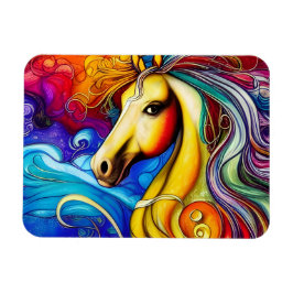 Schönes Rainbow Horse Portrait Magnet