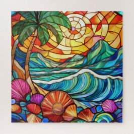 Schönes Rätsel der Tropischen Buntglaskunst Puzzle