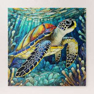 Schönes Rätsel der Tropischen Buntglaskunst Puzzle