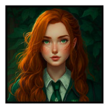 Schönes Red Girl Anime Poster