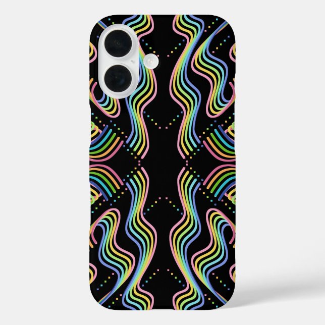 Schönes Regenbogenfarbenes Bandreihen-Muster-Kunst Case-Mate iPhone Hülle (Rückseite)