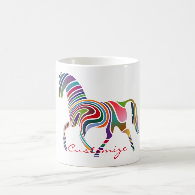 Schönes Regenbogenfarbenpferd Thunder_Cove Kaffeetasse (Mittel)