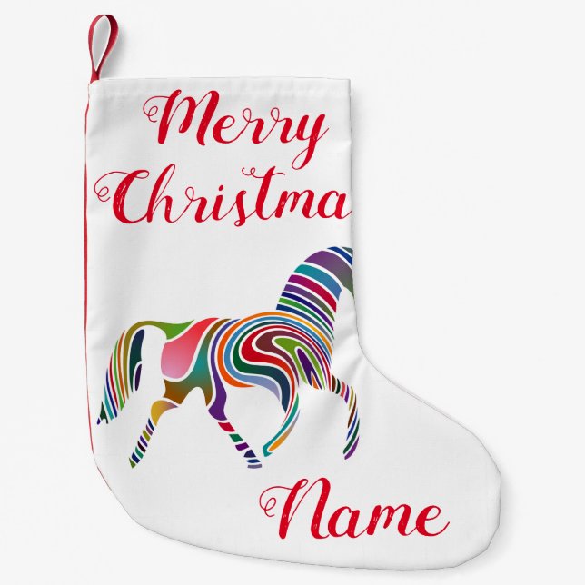 Schönes Regenbogenfarbenpferd Thunder_Cove Kleiner Weihnachtsstrumpf (Vorderseite)