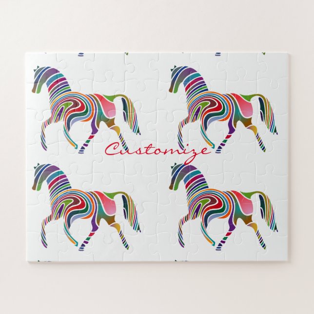 Schönes Regenbogenfarbenpferd Thunder_Cove Puzzle (Horizontal)