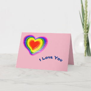 schönes Regenbogenherz Karte