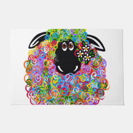 Schönes Regenbogenschaf der Familie Fußmatte