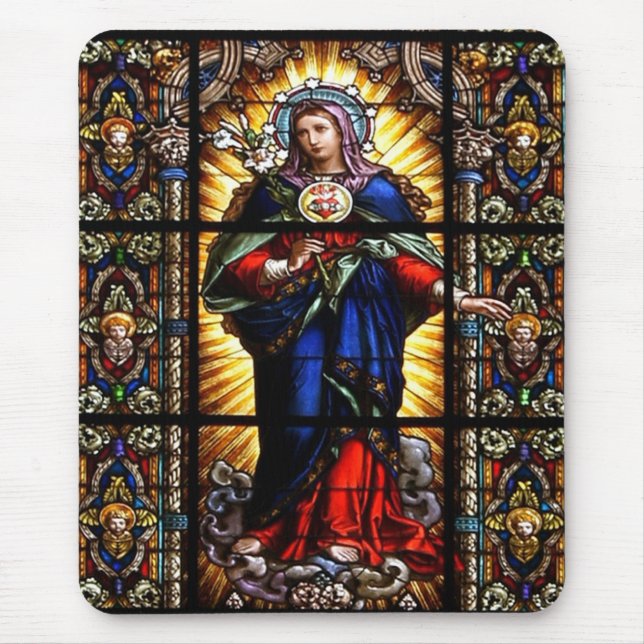 Schönes religiöses Heiliges Herz der Jungfrau Mary Mousepad (Vorne)