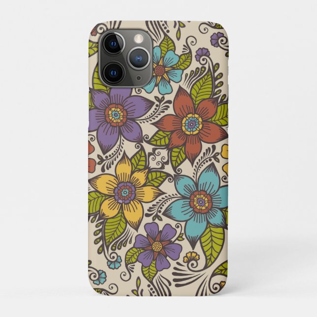 Schönes Retro Folklore Art Floral Design Case-Mate iPhone Hülle (Rückseite)
