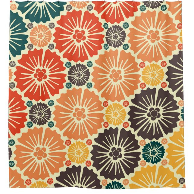 Schönes Retro-Jugendstil Duschvorhang (Vorderseite)