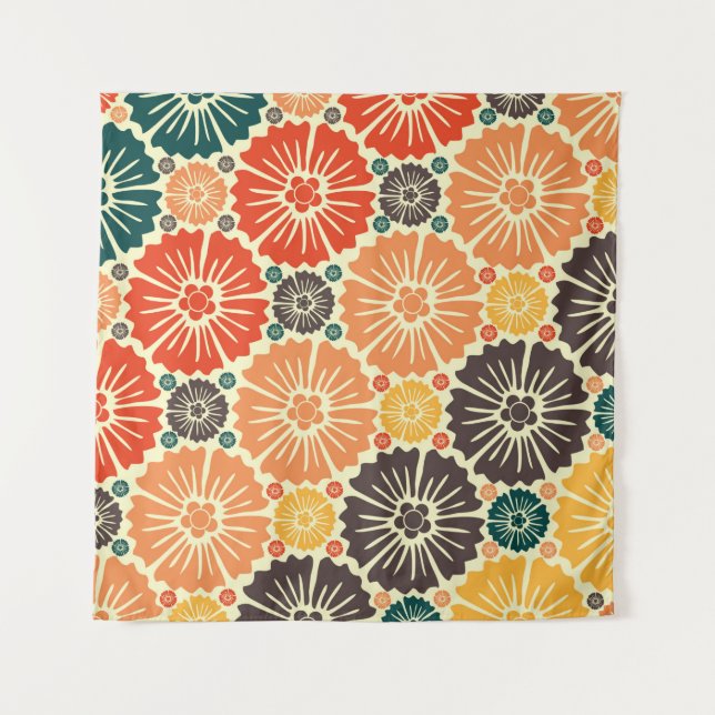 Schönes Retro-Jugendstil Wandteppich (Vorderseite)