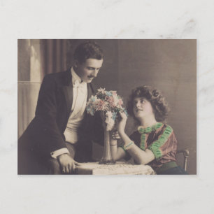 Schönes Retro-Paar romantische Vintage-Postkarte Postkarte