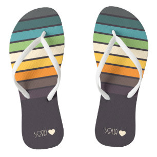 Schönes Retro-Streifenmuster Flip Flops