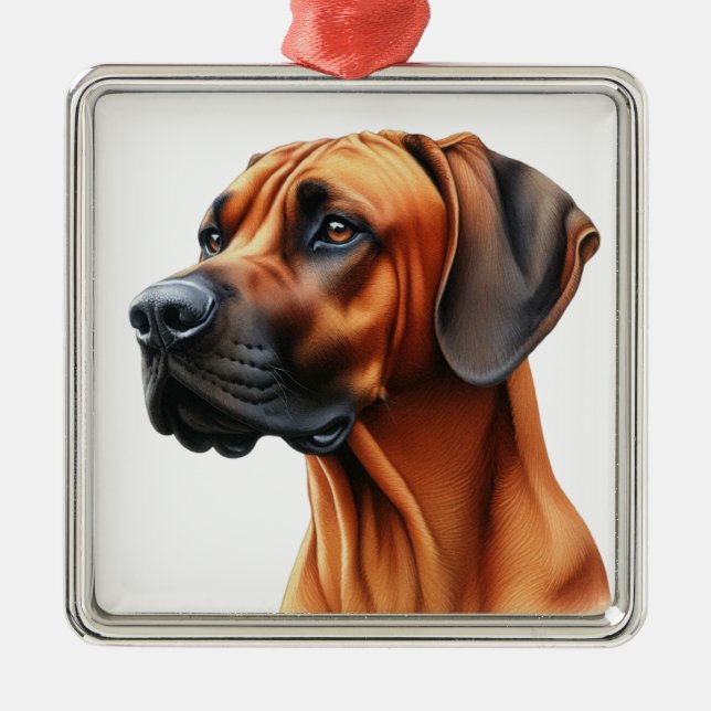 SCHÖNES RHODESIAN RIDGEBACK DOG ORNAMENT AUS METALL (Vorne)