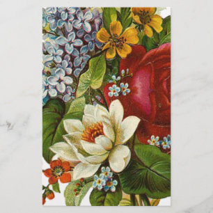 Schönes Romantisches SommBouquet mit Rote Rose Briefpapier