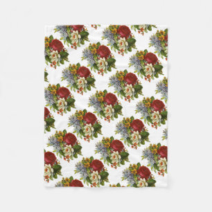 Schönes Romantisches SommBouquet mit Rote Rose Fleecedecke