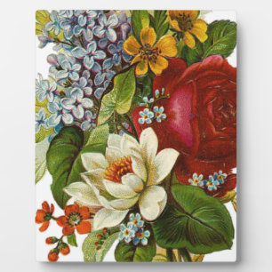 Schönes Romantisches SommBouquet mit Rote Rose Fotoplatte