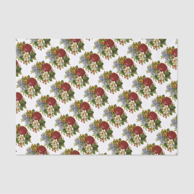 Schönes Romantisches SommBouquet mit Rote Rose Seidenpapier (Vorderseite)