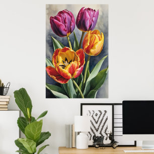 Schönes romantisches Tulip-Feld Poster