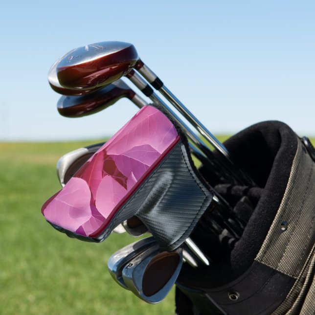 Schönes rosa Blattmuster Golf Headcover (In Situ)