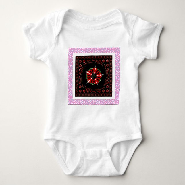 Schönes rosa blaues Herz für Liebe-Design Baby Strampler (Vorderseite)