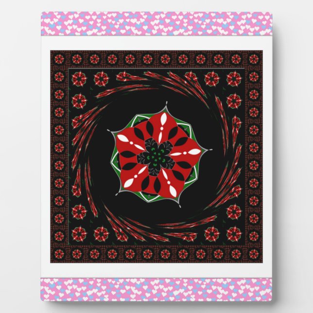 Schönes rosa blaues Herz für Liebe-Design Fotoplatte (Vorderseite)