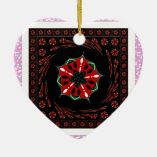 Schönes rosa blaues Herz für Liebe-Design Keramik Ornament