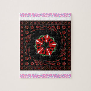 Schönes rosa blaues Herz für Liebe-Design Puzzle