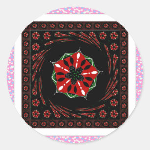 Schönes rosa blaues Herz für Liebe-Design Runder Aufkleber